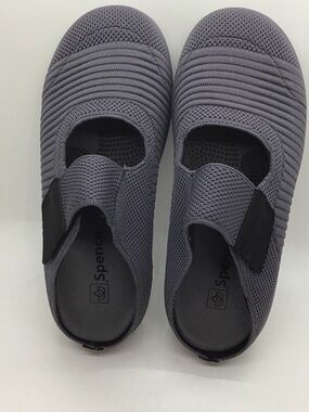 Spenco Women's Gray Slip-On Knit Flats with Adjustable Strap